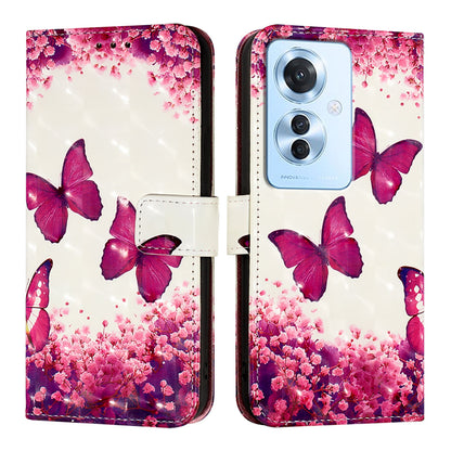 OPPO F25 Pro 5G India Leather Flip Phone Case with 3D Painted Design, Card Holder, Wallet & Stand Function - Durable Protection & Easy Access