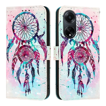 OPPO A98 5G Leather Flip Phone Case with 3D Painted Design, Card Holder, Wallet & Stand Function - Durable Protection & Easy Access