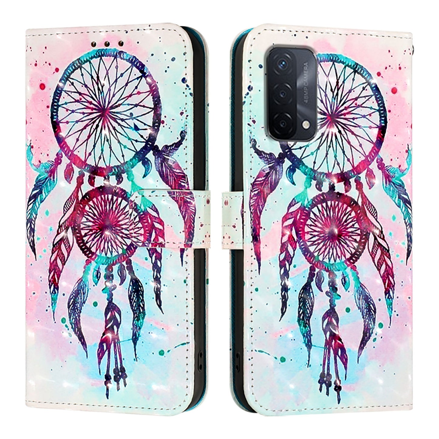 OPPO A93 5G Leather Flip Phone Case with 3D Painted Design, Card Holder, Wallet & Stand Function - Durable Protection & Easy Access