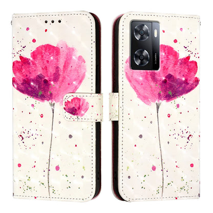 OPPO A77 4G Leather Flip Phone Case with 3D Painted Design, Card Holder, Wallet & Stand Function - Durable Protection & Easy Access