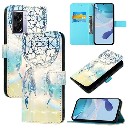 OPPO A77 5G Leather Flip Phone Case with 3D Painted Design, Card Holder, Wallet & Stand Function - Durable Protection & Easy Access
