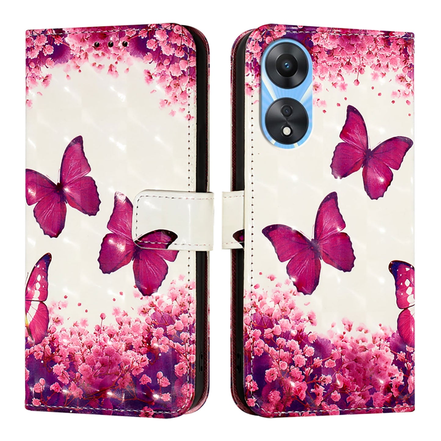 OPPO A1x 5G Leather Flip Phone Case with 3D Painted Design, Card Holder, Wallet & Stand Function - Durable Protection & Easy Access