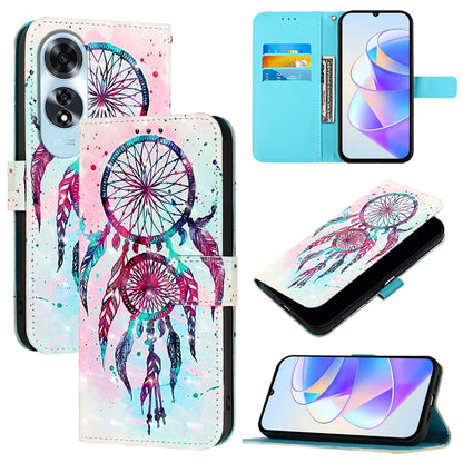 OPPO A60 4G Global Leather Flip Phone Case with 3D Painted Design, Card Holder, Wallet & Stand Function - Durable Protection & Easy Access