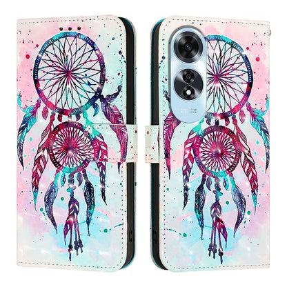 OPPO A60 4G Global Leather Flip Phone Case with 3D Painted Design, Card Holder, Wallet & Stand Function - Durable Protection & Easy Access