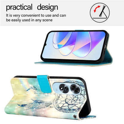 OPPO A60 4G Global Leather Flip Phone Case with 3D Painted Design, Card Holder, Wallet & Stand Function - Durable Protection & Easy Access