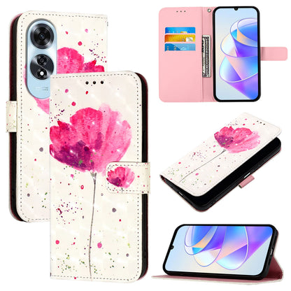 OPPO A60 4G Global Leather Flip Phone Case with 3D Painted Design, Card Holder, Wallet & Stand Function - Durable Protection & Easy Access