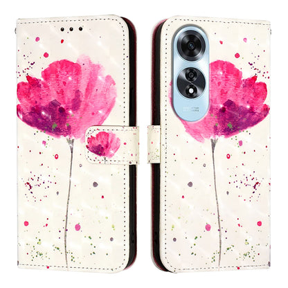OPPO A60 4G Global Leather Flip Phone Case with 3D Painted Design, Card Holder, Wallet & Stand Function - Durable Protection & Easy Access
