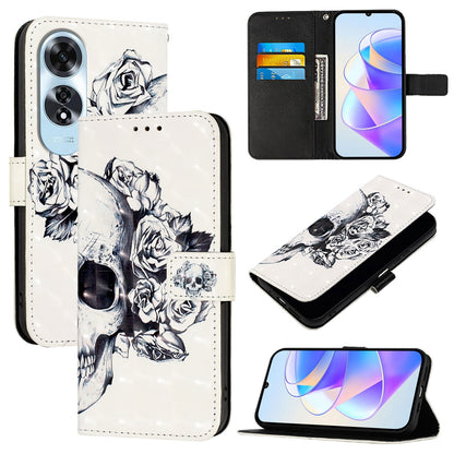 OPPO A60 4G Global Leather Flip Phone Case with 3D Painted Design, Card Holder, Wallet & Stand Function - Durable Protection & Easy Access