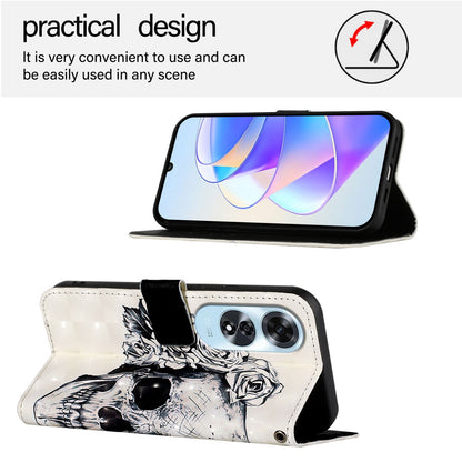 OPPO A60 4G Global Leather Flip Phone Case with 3D Painted Design, Card Holder, Wallet & Stand Function - Durable Protection & Easy Access