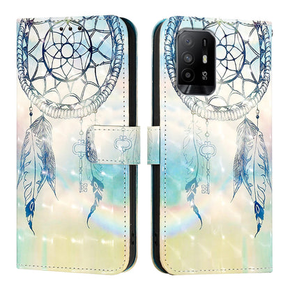 OPPO Reno6 Lite Leather Flip Phone Case with 3D Painted Design, Card Holder, Wallet & Stand Function - Durable Protection & Easy Access