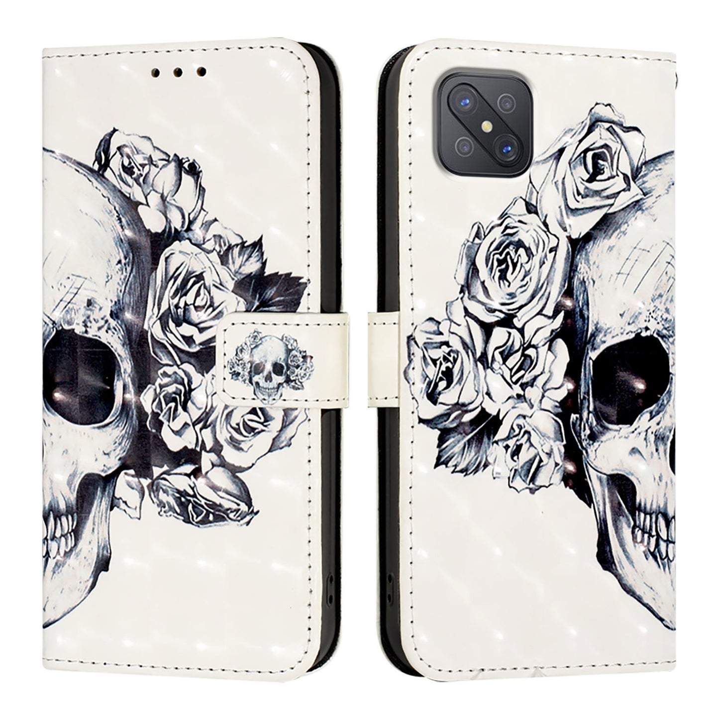 OPPO A92s 5G Leather Flip Phone Case with 3D Painted Design, Card Holder, Wallet & Stand Function - Durable Protection & Easy Access