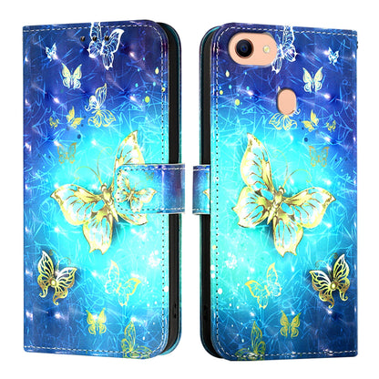 OPPO F17 Leather Flip Phone Case with 3D Painted Design, Card Holder, Wallet & Stand Function - Durable Protection & Easy Access