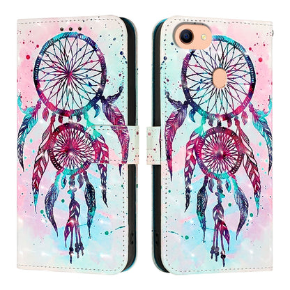 OPPO A73 2020 4G Global Leather Flip Phone Case with 3D Painted Design, Card Holder, Wallet & Stand Function - Durable Protection & Easy Access