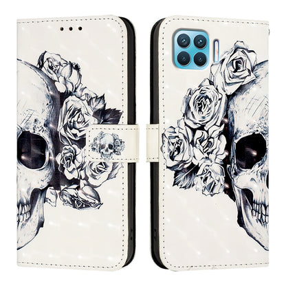 OPPO F17 Pro Leather Flip Phone Case with 3D Painted Design, Card Holder, Wallet & Stand Function - Durable Protection & Easy Access