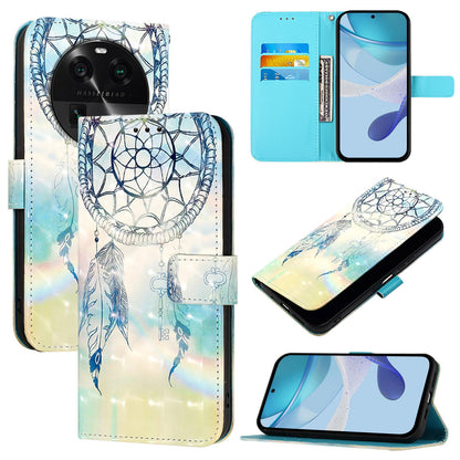 OPPO Find X6 Leather Flip Phone Case with 3D Painted Design, Card Holder, Wallet & Stand Function - Durable Protection & Easy Access