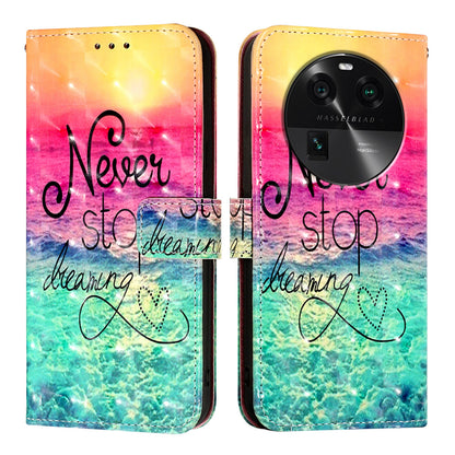 OPPO Find X6 Pro Leather Flip Phone Case with 3D Painted Design, Card Holder, Wallet & Stand Function - Durable Protection & Easy Access