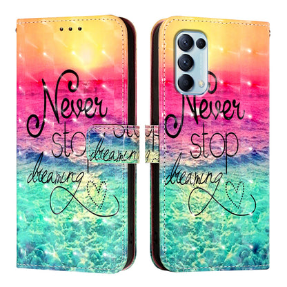 OPPO Find X3 Lite Leather Flip Phone Case with 3D Painted Design, Card Holder, Wallet & Stand Function - Durable Protection & Easy Access