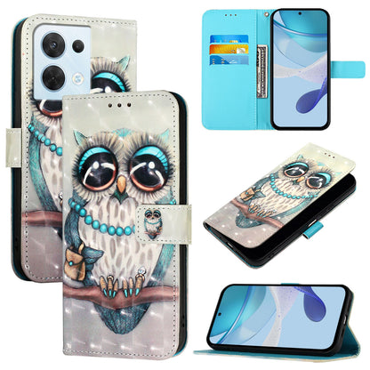 OPPO Reno8 5G Global Leather Flip Phone Case with 3D Painted Design, Card Holder, Wallet & Stand Function - Durable Protection & Easy Access