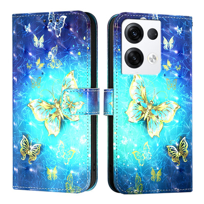 OPPO Reno8 Pro 5G Global Leather Flip Phone Case with 3D Painted Design, Card Holder, Wallet & Stand Function - Durable Protection & Easy Access