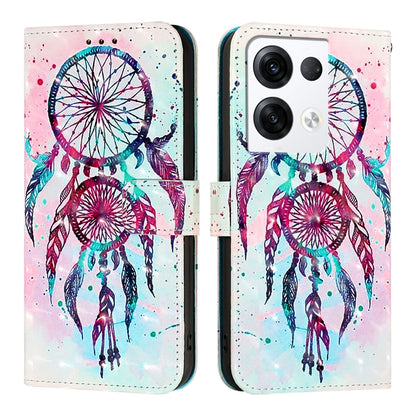 OPPO Reno8 Pro 5G Global Leather Flip Phone Case with 3D Painted Design, Card Holder, Wallet & Stand Function - Durable Protection & Easy Access