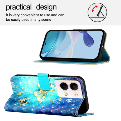 OPPO Reno9 5G Leather Flip Phone Case with 3D Painted Design, Card Holder, Wallet & Stand Function - Durable Protection & Easy Access