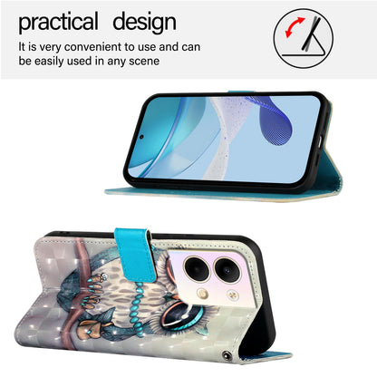 OPPO Reno9 5G Leather Flip Phone Case with 3D Painted Design, Card Holder, Wallet & Stand Function - Durable Protection & Easy Access