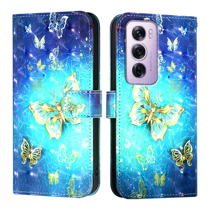 OPPO Reno12 Pro Global Leather Flip Phone Case with 3D Painted Design, Card Holder, Wallet & Stand Function - Durable Protection & Easy Access