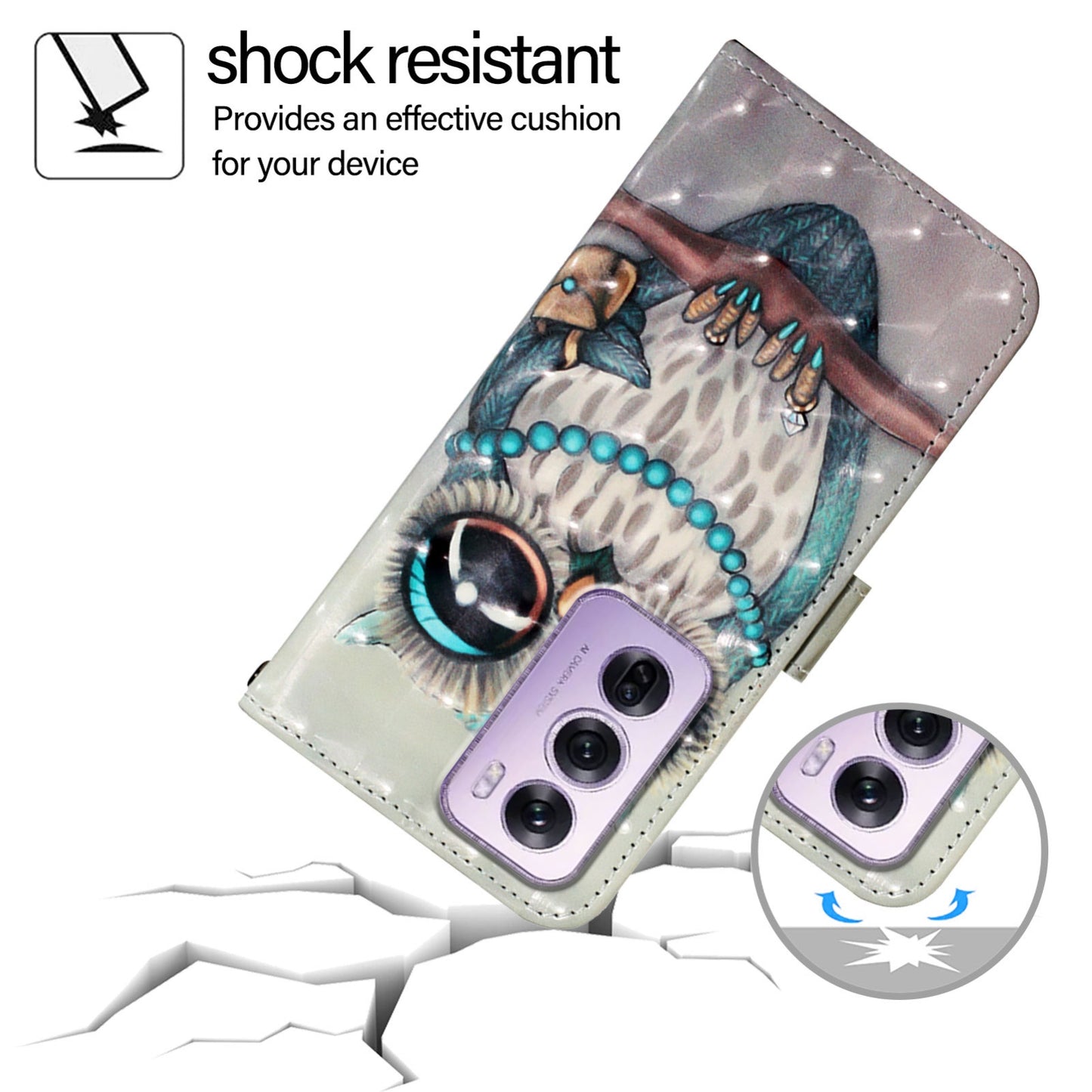 OPPO Reno12 Pro Global Leather Flip Phone Case with 3D Painted Design, Card Holder, Wallet & Stand Function - Durable Protection & Easy Access