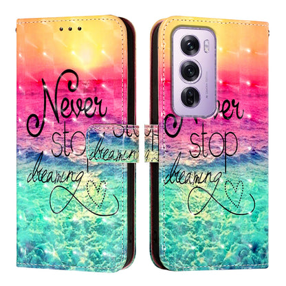 OPPO Reno12 Pro Global Leather Flip Phone Case with 3D Painted Design, Card Holder, Wallet & Stand Function - Durable Protection & Easy Access
