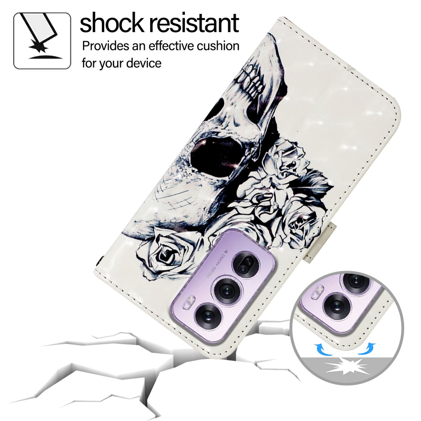 OPPO Reno12 Pro Global Leather Flip Phone Case with 3D Painted Design, Card Holder, Wallet & Stand Function - Durable Protection & Easy Access