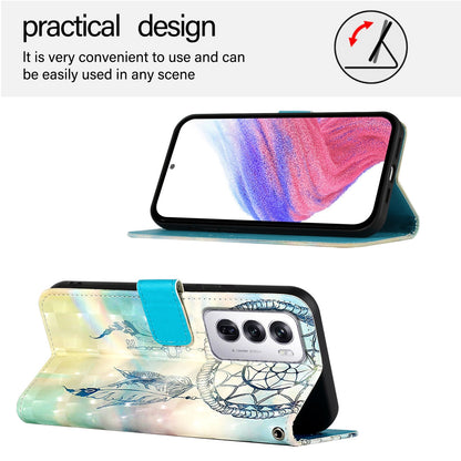 OPPO Reno12 Global Leather Flip Phone Case with 3D Painted Design, Card Holder, Wallet & Stand Function - Durable Protection & Easy Access