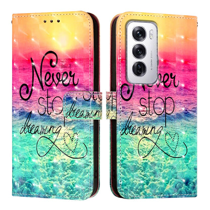 OPPO Reno12 Global Leather Flip Phone Case with 3D Painted Design, Card Holder, Wallet & Stand Function - Durable Protection & Easy Access