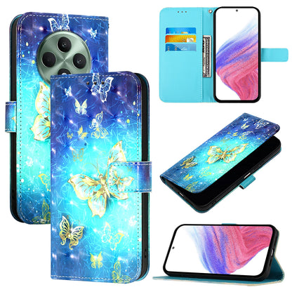 OPPO Reno12 F Global Leather Flip Phone Case with 3D Painted Design, Card Holder, Wallet & Stand Function - Durable Protection & Easy Access