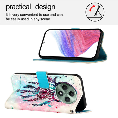 OPPO Reno12 F Global Leather Flip Phone Case with 3D Painted Design, Card Holder, Wallet & Stand Function - Durable Protection & Easy Access