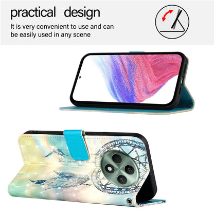 OPPO Reno12 F Global Leather Flip Phone Case with 3D Painted Design, Card Holder, Wallet & Stand Function - Durable Protection & Easy Access