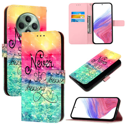 OPPO Reno12 F Global Leather Flip Phone Case with 3D Painted Design, Card Holder, Wallet & Stand Function - Durable Protection & Easy Access