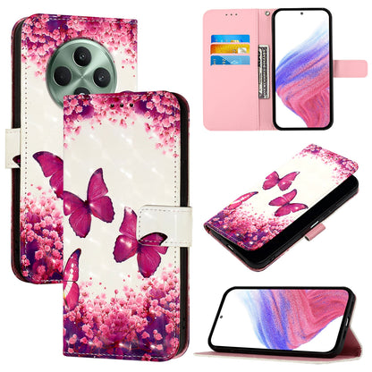 OPPO Reno12 F Global Leather Flip Phone Case with 3D Painted Design, Card Holder, Wallet & Stand Function - Durable Protection & Easy Access