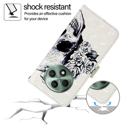 OPPO Reno12 F Global Leather Flip Phone Case with 3D Painted Design, Card Holder, Wallet & Stand Function - Durable Protection & Easy Access