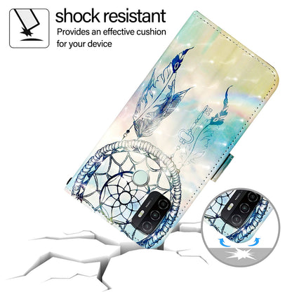 OPPO A33 2020 4G Leather Flip Phone Case with 3D Painted Design, Card Holder, Wallet & Stand Function - Durable Protection & Easy Access