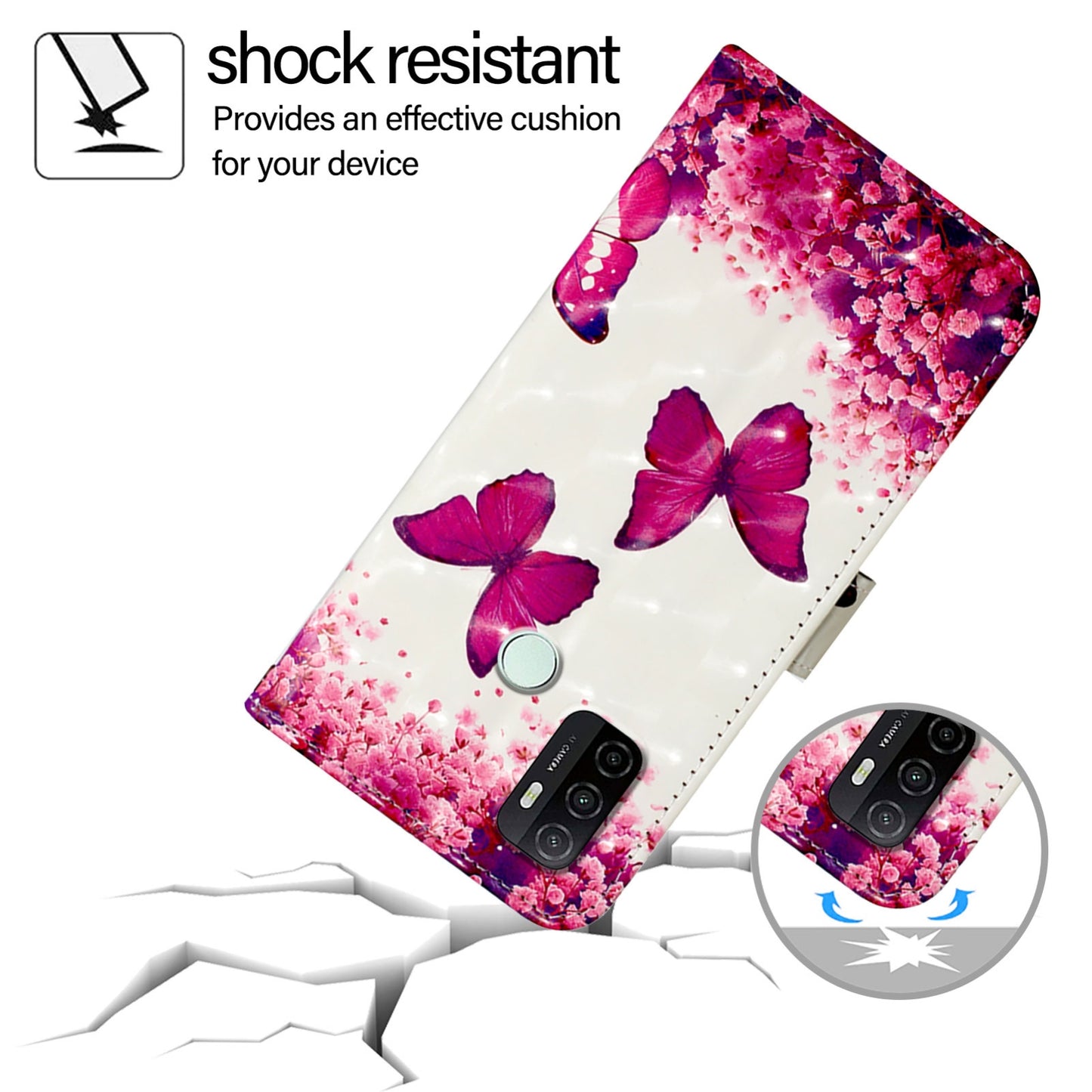 OPPO A33 2020 4G Leather Flip Phone Case with 3D Painted Design, Card Holder, Wallet & Stand Function - Durable Protection & Easy Access