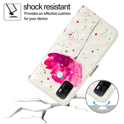 OPPO A33 2020 4G Leather Flip Phone Case with 3D Painted Design, Card Holder, Wallet & Stand Function - Durable Protection & Easy Access