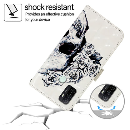 OPPO A33 2020 4G Leather Flip Phone Case with 3D Painted Design, Card Holder, Wallet & Stand Function - Durable Protection & Easy Access