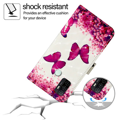 OPPO A11s 4G Leather Flip Phone Case with 3D Painted Design, Card Holder, Wallet & Stand Function - Durable Protection & Easy Access