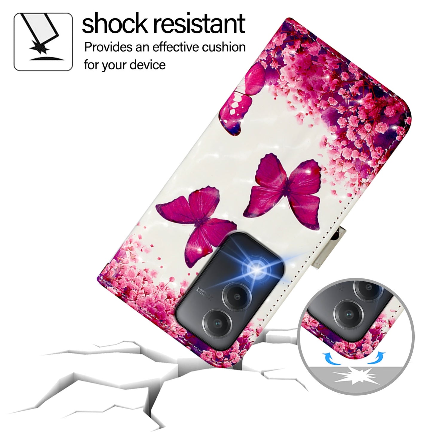 OPPO K12x 5G Global Leather Flip Phone Case with 3D Painted Design, Card Holder, Wallet & Stand Function - Durable Protection & Easy Access