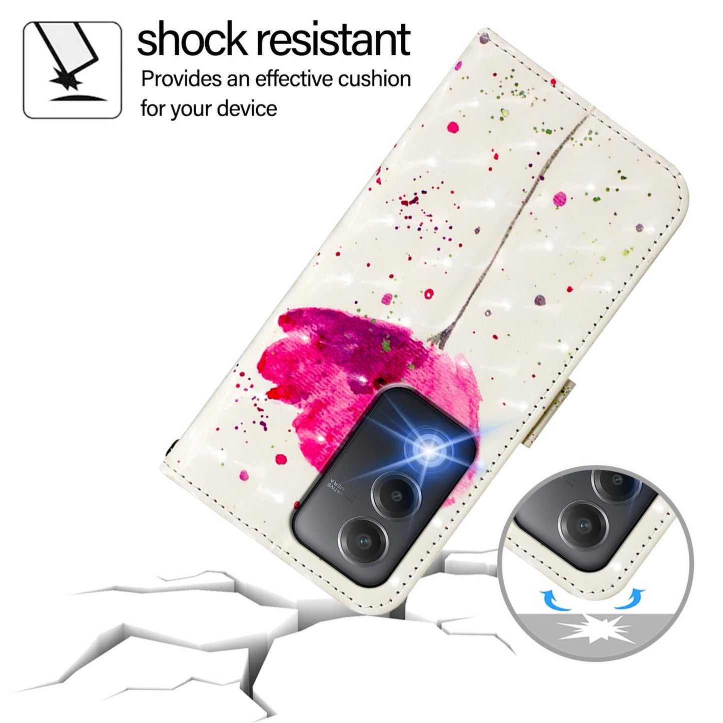 OPPO K12x 5G Global Leather Flip Phone Case with 3D Painted Design, Card Holder, Wallet & Stand Function - Durable Protection & Easy Access