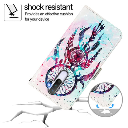 OPPO A5 2020 4G Leather Flip Phone Case with 3D Painted Design, Card Holder, Wallet & Stand Function - Durable Protection & Easy Access