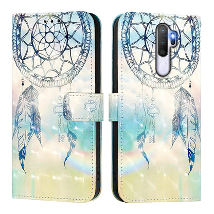 OPPO A5 2020 4G Leather Flip Phone Case with 3D Painted Design, Card Holder, Wallet & Stand Function - Durable Protection & Easy Access