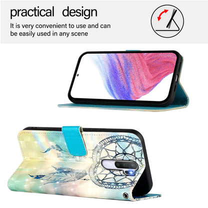 OPPO A5 2020 4G Leather Flip Phone Case with 3D Painted Design, Card Holder, Wallet & Stand Function - Durable Protection & Easy Access