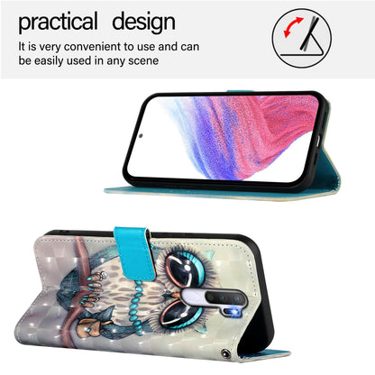 OPPO A5 2020 4G Leather Flip Phone Case with 3D Painted Design, Card Holder, Wallet & Stand Function - Durable Protection & Easy Access