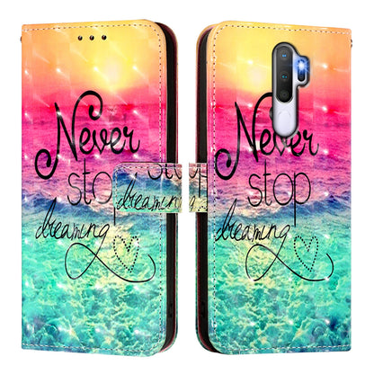 OPPO A5 2020 4G Leather Flip Phone Case with 3D Painted Design, Card Holder, Wallet & Stand Function - Durable Protection & Easy Access